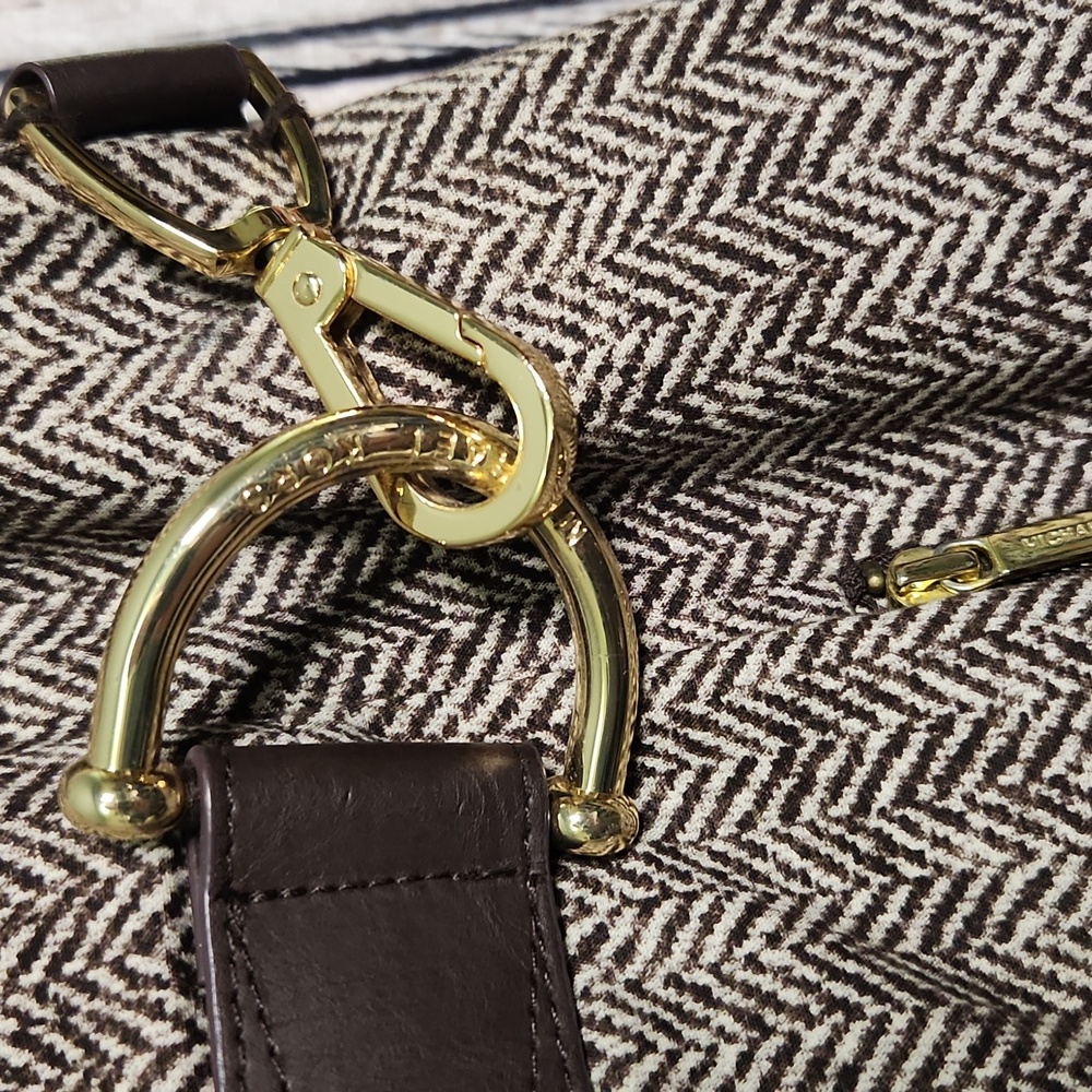 Michael Kors Herringbone Brown and Gold Lined Sleeveless Size 6 - Picture 4 of 7